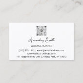 Carte De Visite Wedding planner Script Gold QR Code Logo Blanc (Dos)