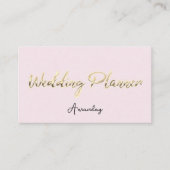 Carte De Visite Wedding planner Script Gold QR Code Logo rose (Devant)