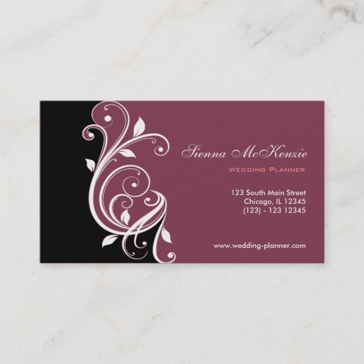 Carte De Visite Wedding planner Swirl (Devant)