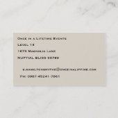 Carte de visite Wedding planner vert (Dos)