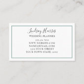 Carte De Visite Wedding planner vert moderne Eucalyptus (Dos)