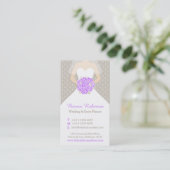 Carte de visite wedding planner violet, gris et bl (Debout devant)