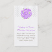 Carte de visite wedding planner violet, gris et bl (Dos)
