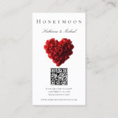 Carte De Visite Wedding Registry-Heart Shaped Red Roses- (Dos)