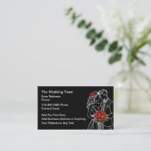 Carte De Visite Wedding Theme Bride Groom Flowers  (Debout devant)