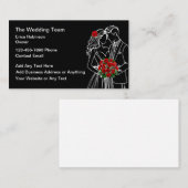 Carte De Visite Wedding Theme Bride Groom Flowers  (Devant / Derrière)