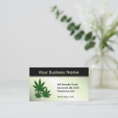 Carte De Visite Weed Business Double Côté Vert (Debout devant)