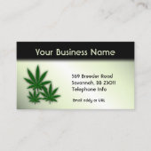 Carte De Visite Weed Business Double Côté Vert (Devant)