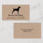 Carte De Visite Weimaraner Silhouette chien animal | Services anim (Devant / Derrière)