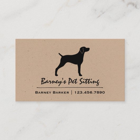 Carte De Visite Weimaraner Silhouette chien animal | Services anim (Devant)