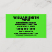 Carte De Visite Welder Neon Green (Dos)