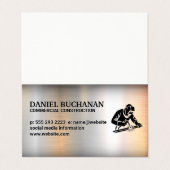 Carte De Visite Welder Working on Steel | Metallic Background (Extérieur déplié)