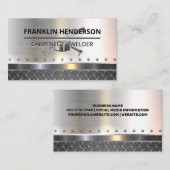 Carte De Visite Welding Mask Logo | Metallic | Blue Collar (Devant / Derrière)