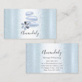 Carte De Visite Wellness Spa Massage Thérapie Réflexologie bleue (Devant / Derrière)