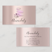 Carte De Visite Wellness Spa Massage Thérapie Rose rose (Devant / Derrière)