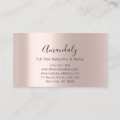 Carte De Visite Wellness Spa Massage Thérapie Rose rose (Dos)