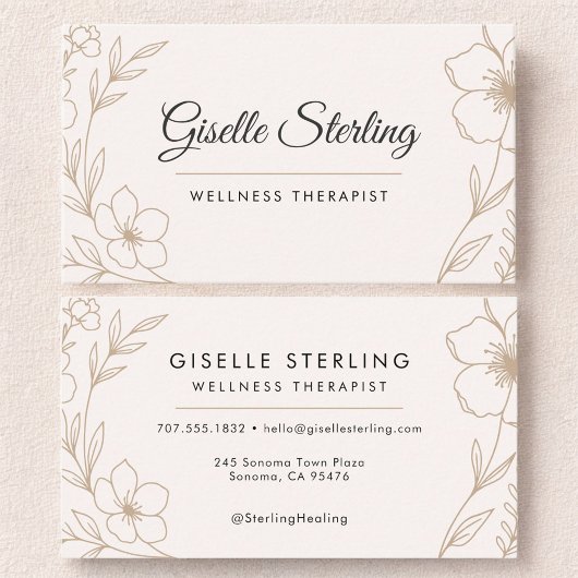 Carte De Visite Wellness Therapist Botanical Floral 