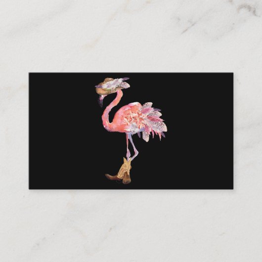 Carte De Visite Western Boho Cowgirl Flamant rose Imprimer (Devant)