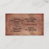 Carte De Visite Western Horse Ranch Personnalisable Logo Code QR (Devant)