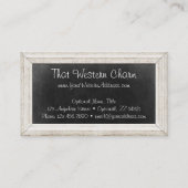 Carte De Visite Western Horseshoe Country Chalkboard & Rustic Wood (Dos)