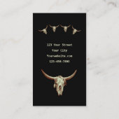 Carte De Visite Western Rustic Black Country Cowboy Bull Skull (Dos)