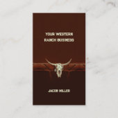 Carte De Visite Western Rustic Bull Skull Brown Country Rodeo (Devant)