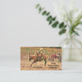 Carte De Visite Western Rustic Rodeo Cowboy Cheval équitation (Debout devant)