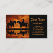 Carte De Visite Western Sunset Horseback équitation silhouette cow (Devant)