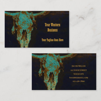 Carte De Visite Western Turquoise Brown Gold Rustic Vintage Taurea