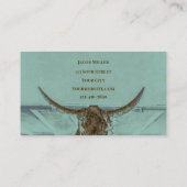 Carte De Visite Western Turquoise Pays Brown Taureau Vache Crâne G (Dos)