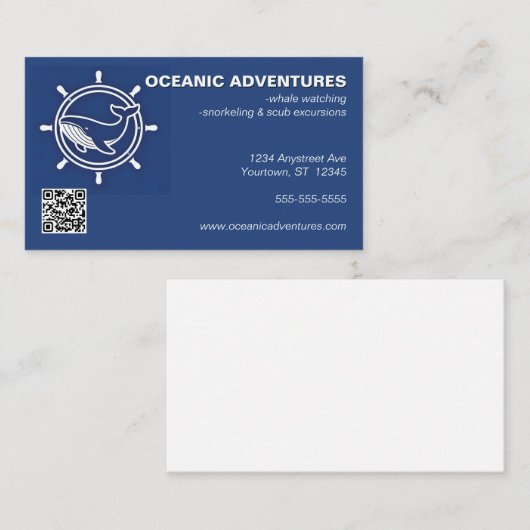 Carte De Visite Whale and Helm Whale Watching Ocean Excursions (Devant / Derrière)