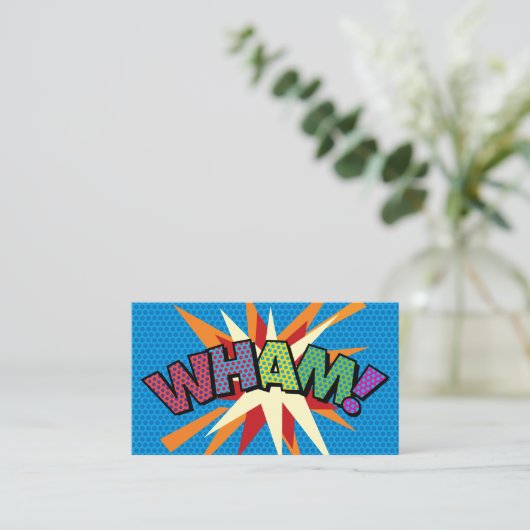 Carte De Visite WHAM Fun Retro Comic Book (Debout devant)