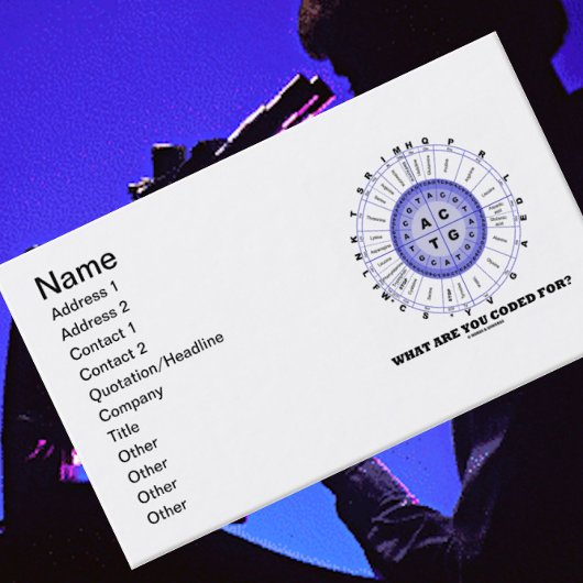 Carte De Visite What Are You Coded For ? (Amino Acid Wheel)