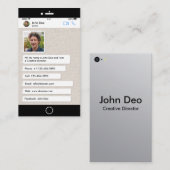 Carte De Visite Whatsapp a inspiré l'iPhone de | (Devant / Derrière)