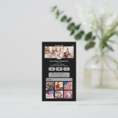 Carte De Visite WhatsApp Nail Salon Grey Social Media QR Code (Debout devant)