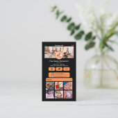 Carte De Visite WhatsApp Nail Salon Orange Social Media Code QR (Debout devant)