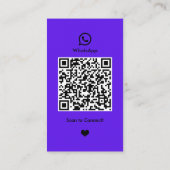 Carte De Visite WhatsApp Nail Salon Violet Social Media Code QR (Dos)