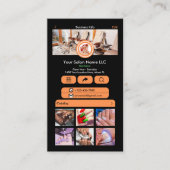 Carte De Visite WhatsApp Salon de Manucure Orange Code QR Réseaux (Devant)