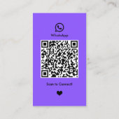Carte de visite WhatsApp Salon de Manucure Violet (Dos)