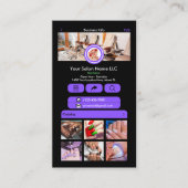 Carte de visite WhatsApp Salon de Manucure Violet (Devant)