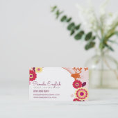 Carte De Visite WHIMSICAL BOTANIQUE nature florale couleurs automn (Debout devant)