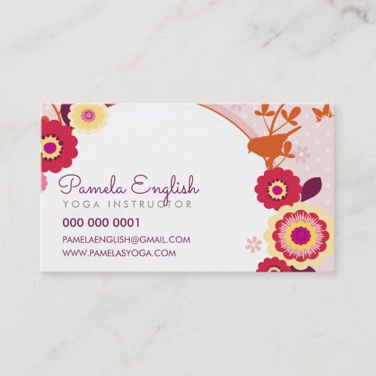 Carte De Visite WHIMSICAL BOTANIQUE nature florale couleurs automn (Devant)