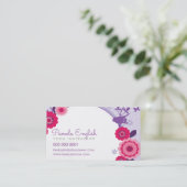 Carte De Visite WHIMSICAL BOTANIQUE nature florale joli violet (Debout devant)