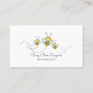 Carte De Visite Whimsical Busble Bumble Bees Garderie