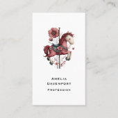 Carte De Visite Whimsical Carousel Horse Image (Devant)