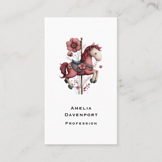 Carte De Visite Whimsical Carousel Horse Image (Devant)