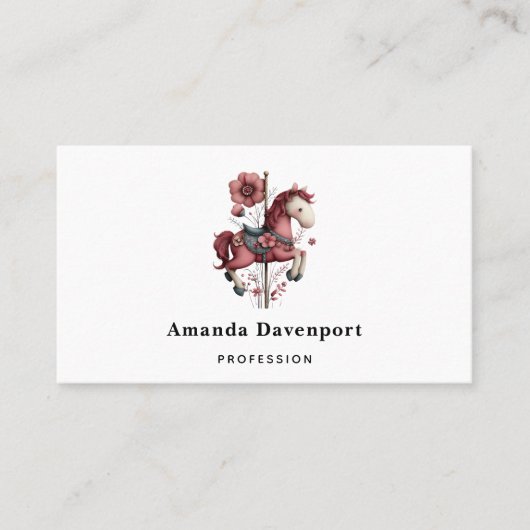 Carte De Visite Whimsical Carousel Horse Image (Devant)
