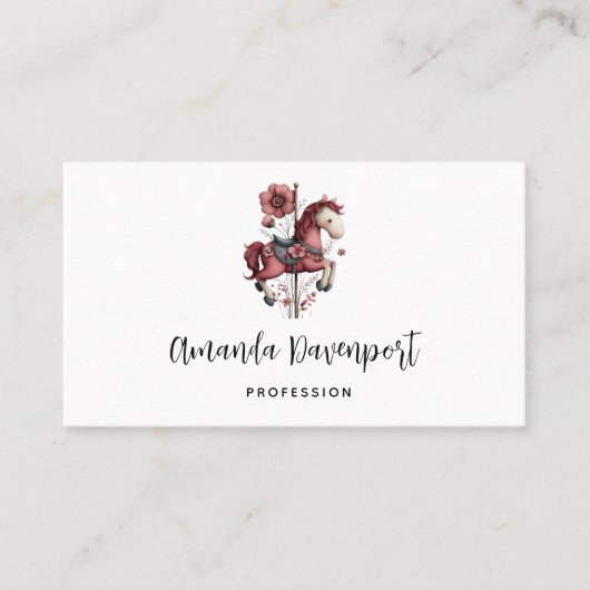 Carte De Visite Whimsical Carousel Horse Image (Devant)
