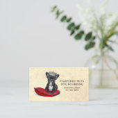 Carte De Visite Whimsical Chien Animaux de compagnie Embarquement  (Debout devant)
