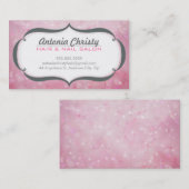 Carte De Visite WHIMSICAL ethereal bokeh fancy cadre gris rose (Devant / Derrière)
